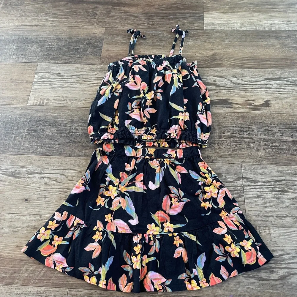 Old Navy tropical floral skirt set 4t